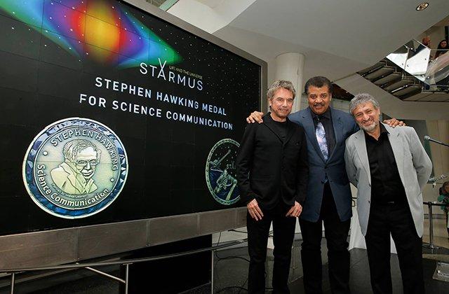 The Stephen Hawking Medal is awarded to Neil degrasse Tyson, Jean-Michel Jarre, and the producers of the CBS Hit Show “The Big Bang Theory”
